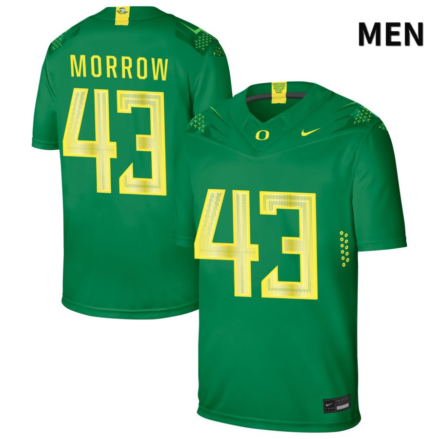 Oregon Ducks Men's #43 Devin Morrow Football College Authentic Green NIL 2022 Nike Jersey UOI78O2F